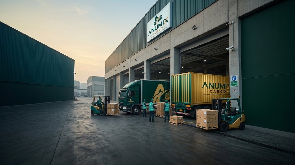 ANUMIX warehouse team loading cargo containers
